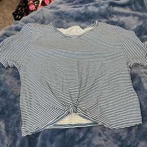 Striped cropped shirt